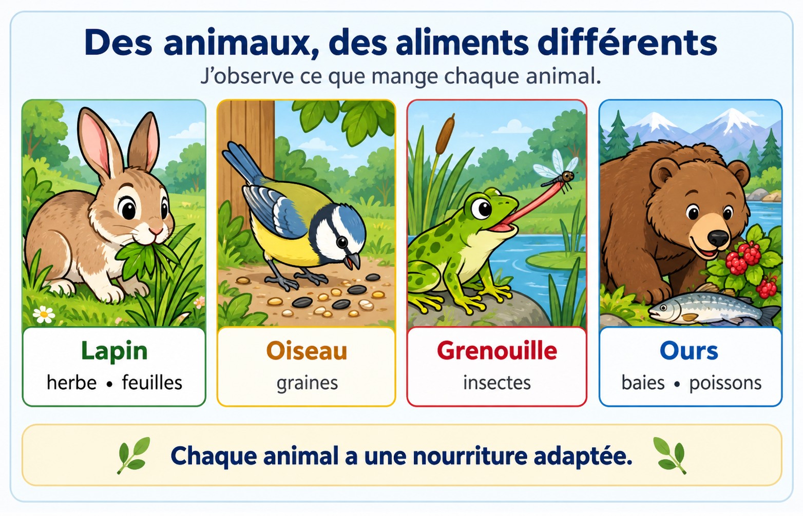 CE1 Sciences - Herbivores carnivores omnivores