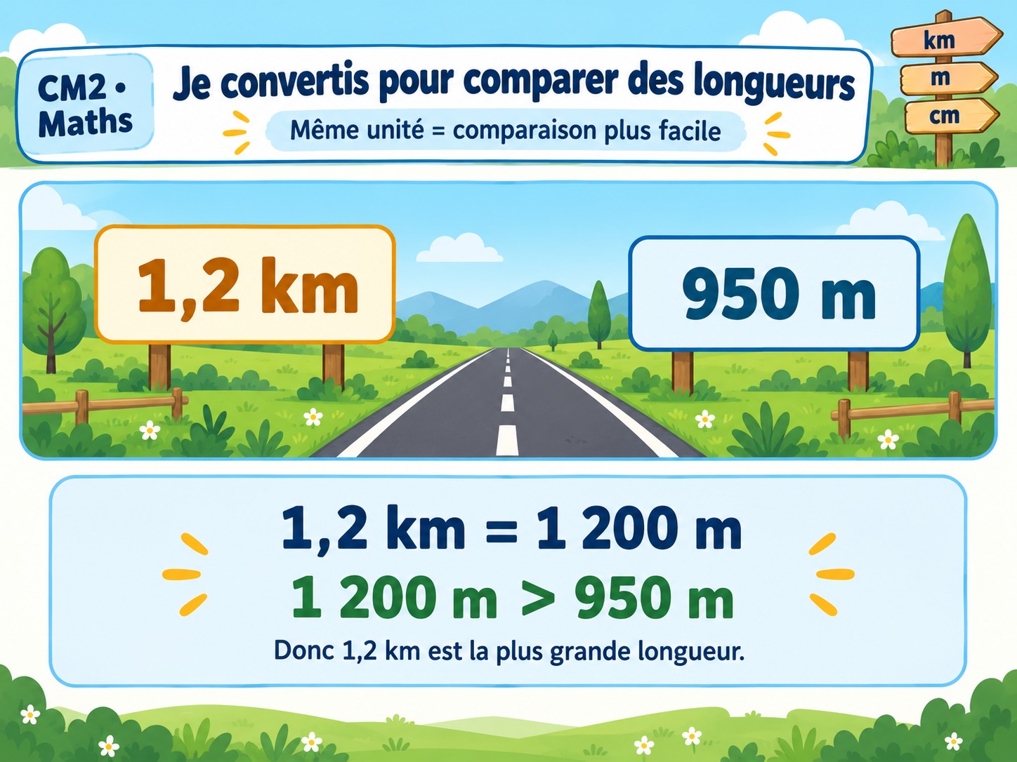 CM2 Maths - Conversion de mètres en centimètres