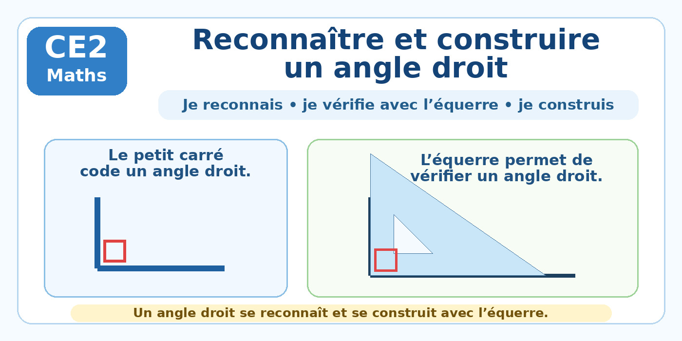CE2 Maths - Reconnaître et construire un angle droit - Hero