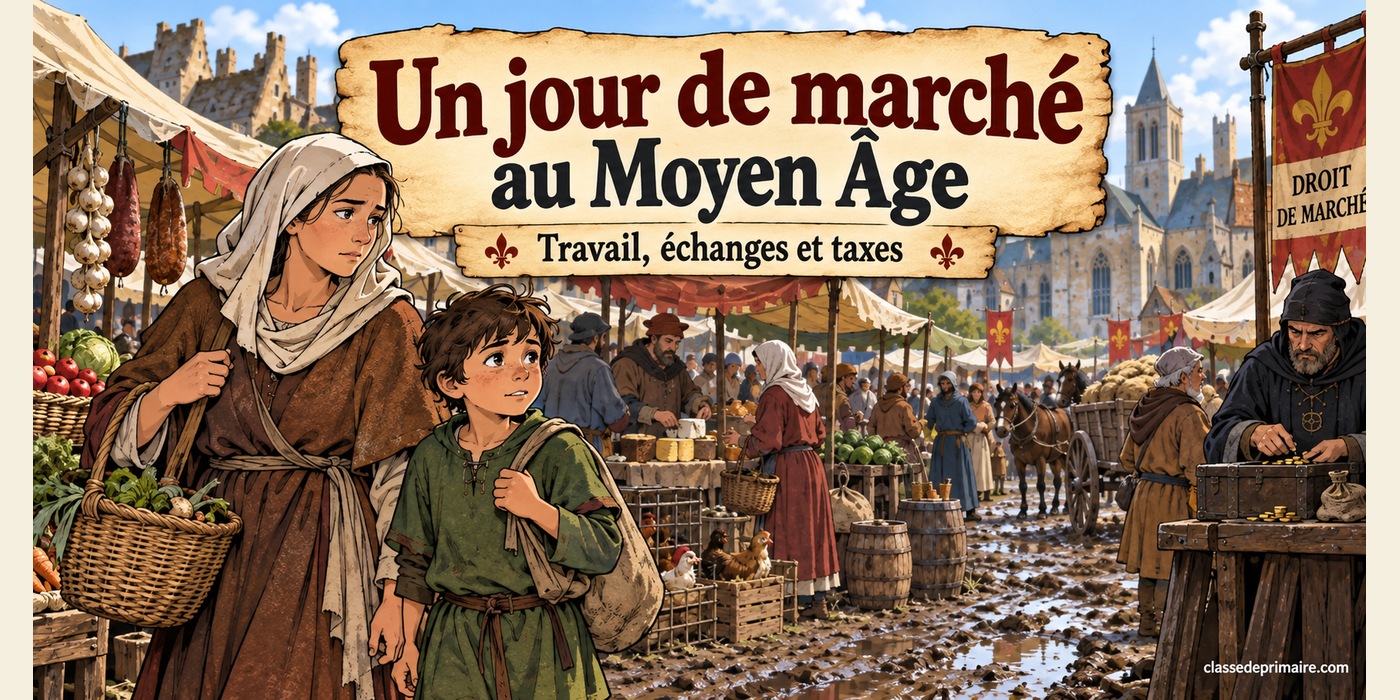 CM1 Histoire - Un jour de marché au Moyen Âge - Hero