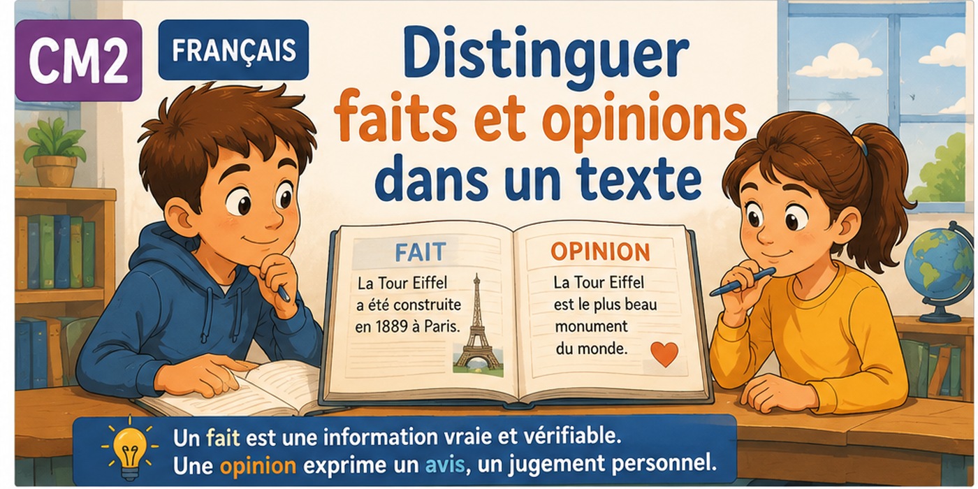 CM2 Français - Faits et opinions - Hero
