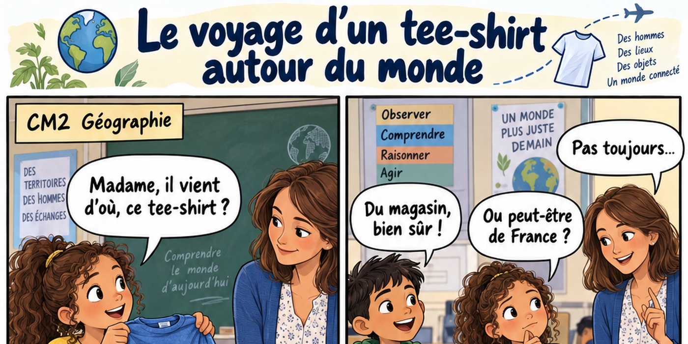 CM2 Géographie - Recycler et prolonger la vie d’un tee-shirt - Hero