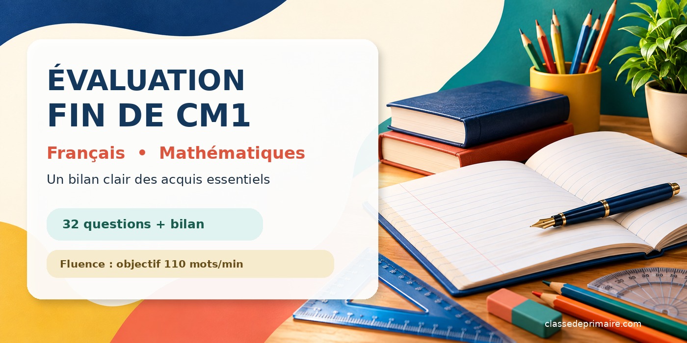 Évaluation de fin de CM1 en français et mathématiques
