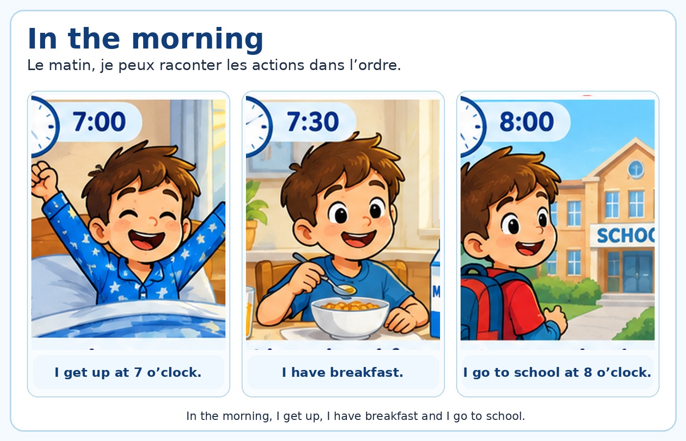 CM1 Anglais - In the morning
