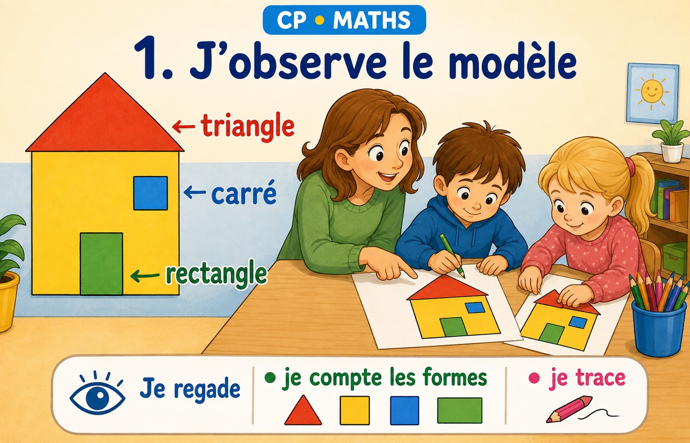 CP Maths - Construire et reproduire une figure simple - Observer le modèle