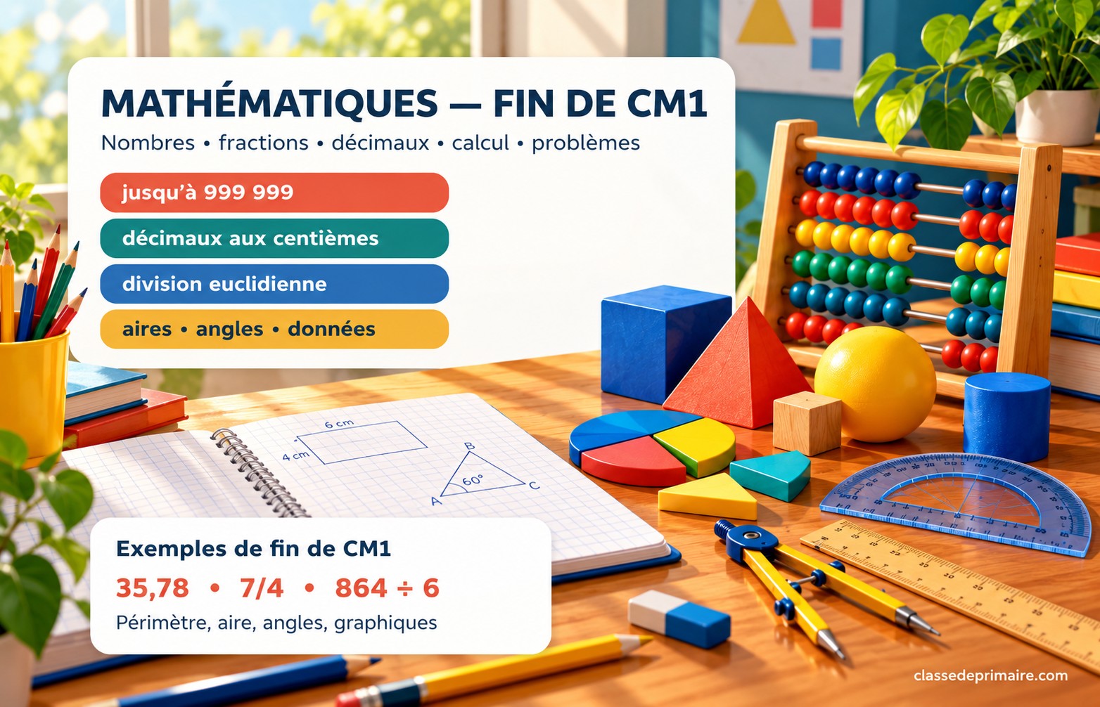 Évaluation de fin de CM1 en mathématiques