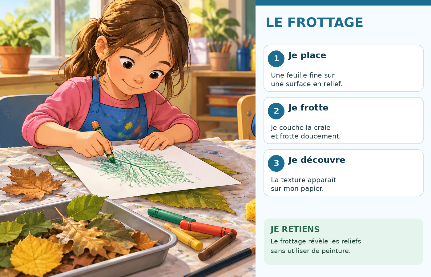 CE1 Arts plastiques - Le frottage - Illustration 1