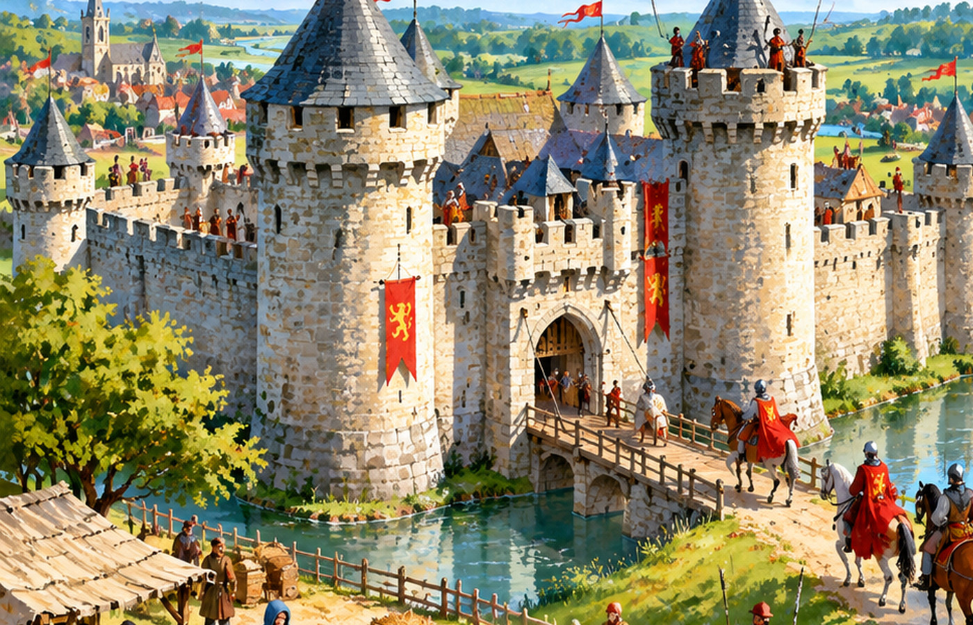 CM1 Histoire - Porte et remparts du château - Reconstitution