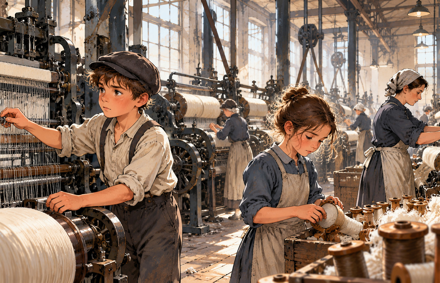 CM2 Histoire - Reconstitution d’une filature vers 1860