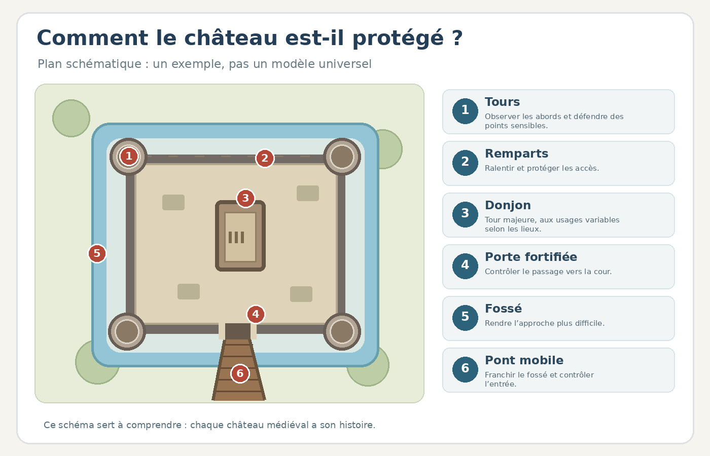 CM1 Histoire - Plan simplifié des défenses - Schéma pédagogique