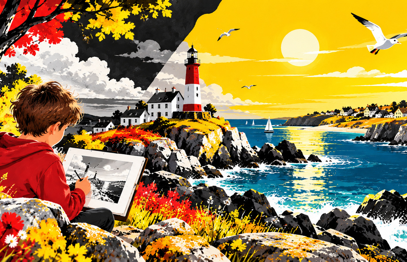 CM2 Arts plastiques - Contrastes - Le phare et le regard
