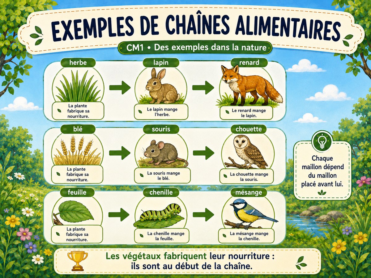 Exemples de chaînes alimentaires dans la nature
