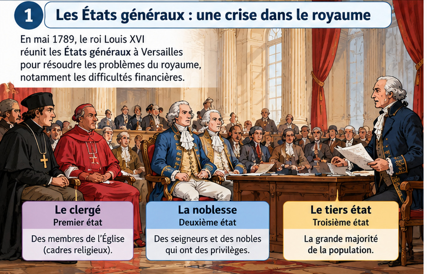 Reconstitution des États généraux et de la société des trois ordres en mai 1789