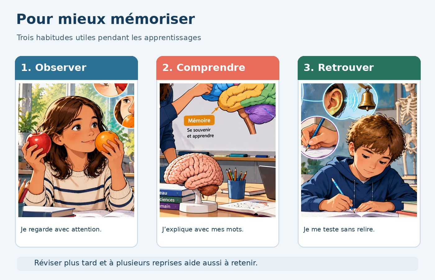 Le cerveau participe aux mouvements, aux émotions, à l’apprentissage et à la mémoire