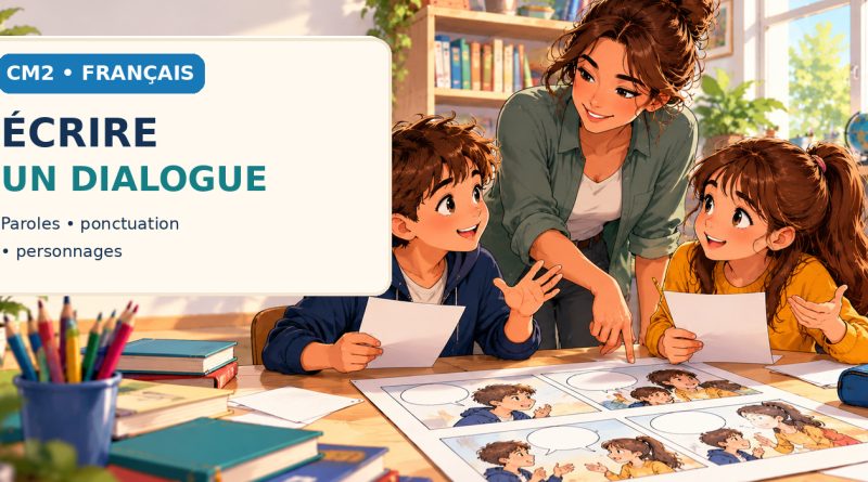 CM2 Français : écrire un dialogue, scène BD en classe