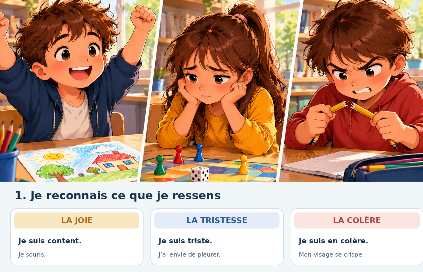 BD en trois scènes : joie, tristesse et colère